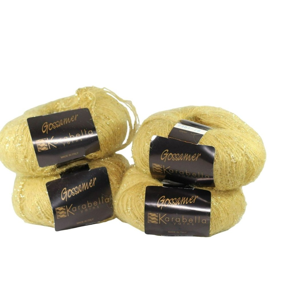 4 Balls Lot of Gossamer Karabella Yarns Made In Italy